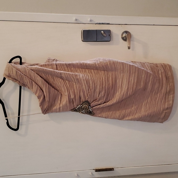 Eliza J Bronze Blush One Shoulder Cocktail Dress 8 - Picture 4 of 6
